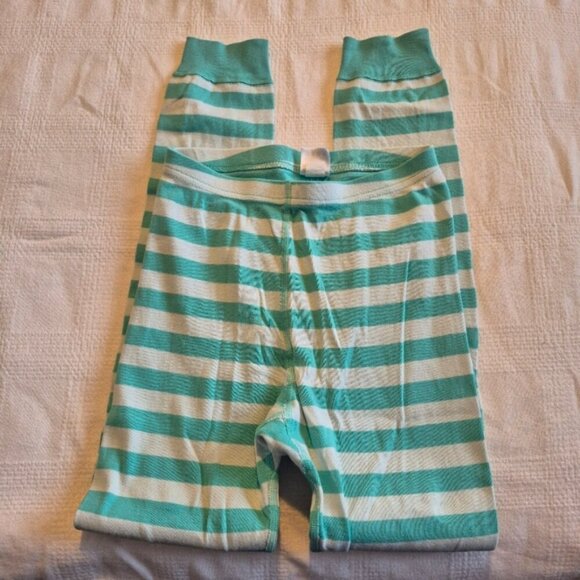 Hanna Andersson girls size size 140 or 10 pajama pants 2 tone mint vguc - Picture 2 of 4